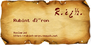 Rubint Áron névjegykártya